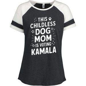 Childless Dog Lady Voting Kamala Harris Dog Mom Vote Blue Enza Ladies Jersey Colorblock Tee