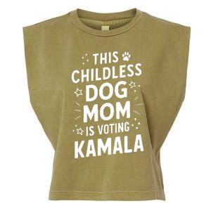 Childless Dog Lady Voting Kamala Harris Dog Mom Vote Blue Garment-Dyed Women's Muscle Tee