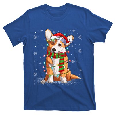 Corgi Dog Lover Xmas Holiday Lighting Santa Corgi Christmas Gift T-Shirt