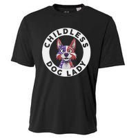 Childless Dog Lady Election Vote 2024 Patriotic Cooling Performance Crew T-Shirt