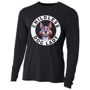 Childless Dog Lady Election Vote 2024 Patriotic Cooling Performance Long Sleeve Crew