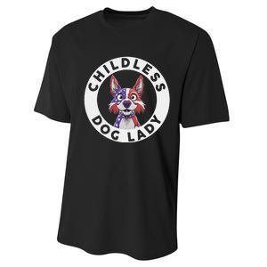 Childless Dog Lady Election Vote 2024 Patriotic Performance Sprint T-Shirt