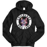 Childless Dog Lady Election Vote 2024 Patriotic Tie Dye Hoodie