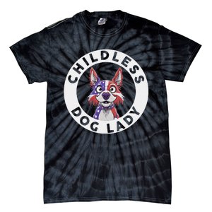 Childless Dog Lady Election Vote 2024 Patriotic Tie-Dye T-Shirt