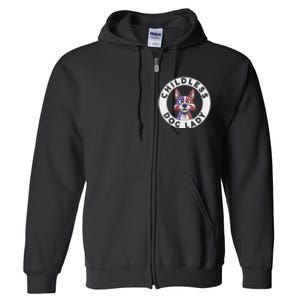 Childless Dog Lady Election Vote 2024 Patriotic Full Zip Hoodie