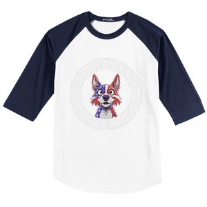 Childless Dog Lady Election Vote 2024 Patriotic Baseball Sleeve Shirt