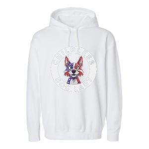 Childless Dog Lady Election Vote 2024 Patriotic Garment-Dyed Fleece Hoodie