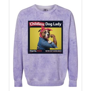 Childless Dog Lady Is Voting Kamala Election Usa 2024 Colorblast Crewneck Sweatshirt