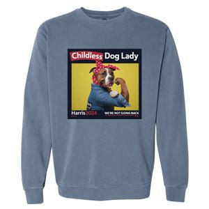 Childless Dog Lady Is Voting Kamala Election Usa 2024 Garment-Dyed Sweatshirt