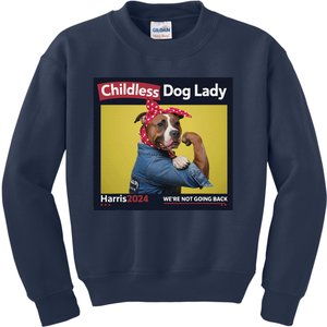 Childless Dog Lady Is Voting Kamala Election Usa 2024 Kids Sweatshirt