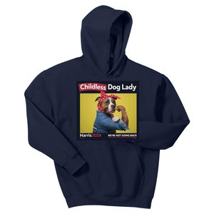 Childless Dog Lady Is Voting Kamala Election Usa 2024 Kids Hoodie