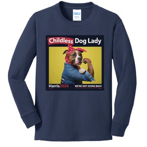 Childless Dog Lady Is Voting Kamala Election Usa 2024 Kids Long Sleeve Shirt