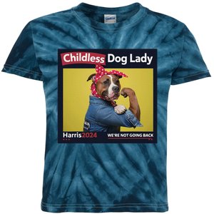 Childless Dog Lady Is Voting Kamala Election Usa 2024 Kids Tie-Dye T-Shirt