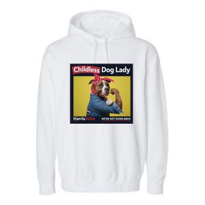 Childless Dog Lady Is Voting Kamala Election Usa 2024 Garment-Dyed Fleece Hoodie