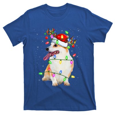 Corgi Dog Lover Xmas Lighting Santa Corgi Christmas Gift T-Shirt