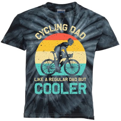 Cycling Dad Like A Regular Dad But Cooler Funny Cyclist Gift Kids Tie-Dye T-Shirt