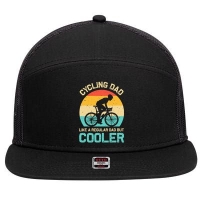 Cycling Dad Like A Regular Dad But Cooler Funny Cyclist Gift 7 Panel Mesh Trucker Snapback Hat