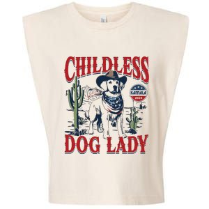 Childless Dog Lady Kamala For President 2024 Garment-Dyed Women's Muscle Tee