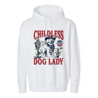 Childless Dog Lady Kamala For President 2024 Garment-Dyed Fleece Hoodie