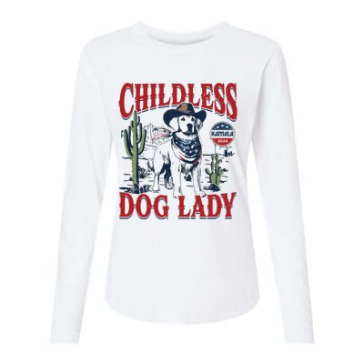 Childless Dog Lady Kamala For President 2024 Womens Cotton Relaxed Long Sleeve T-Shirt