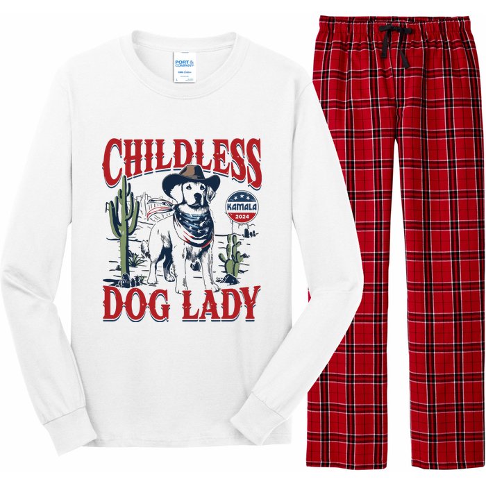 Childless Dog Lady Kamala For President 2024 Long Sleeve Pajama Set