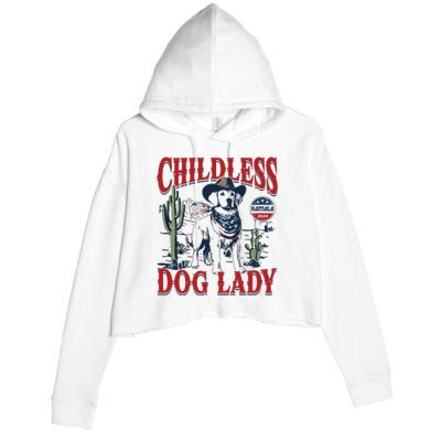 Childless Dog Lady Kamala For President 2024 Crop Fleece Hoodie