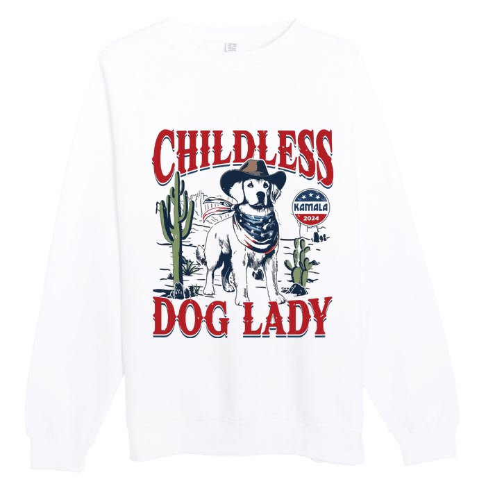 Childless Dog Lady Kamala For President 2024 Premium Crewneck Sweatshirt