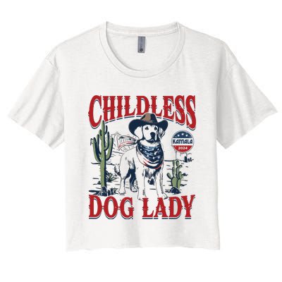 Childless Dog Lady Kamala For President 2024 Women's Crop Top Tee