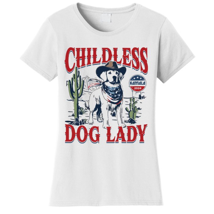 Childless Dog Lady Kamala For President 2024 Women's T-Shirt