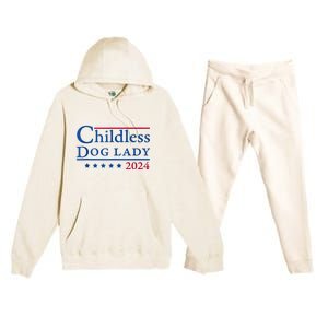 Childless Dog Lady For Madam President Kamala Harris 2024 Premium Hooded Sweatsuit Set