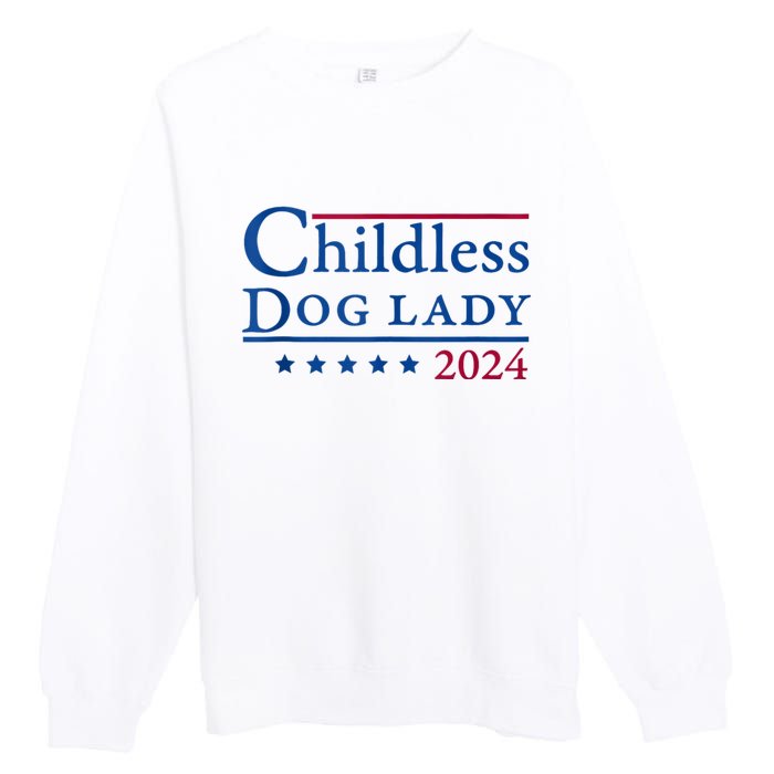 Childless Dog Lady For Madam President Kamala Harris 2024 Premium Crewneck Sweatshirt