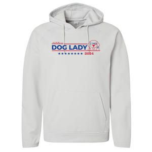 Childless Dog Lady Ladies Voting Election 2024 Usa Performance Fleece Hoodie