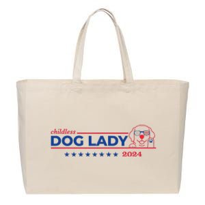 Childless Dog Lady Ladies Voting Election 2024 Usa Cotton Canvas Jumbo Tote