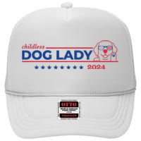 Childless Dog Lady Ladies Voting Election 2024 Usa High Crown Mesh Back Trucker Hat