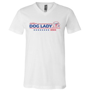 Childless Dog Lady Ladies Voting Election 2024 Usa V-Neck T-Shirt