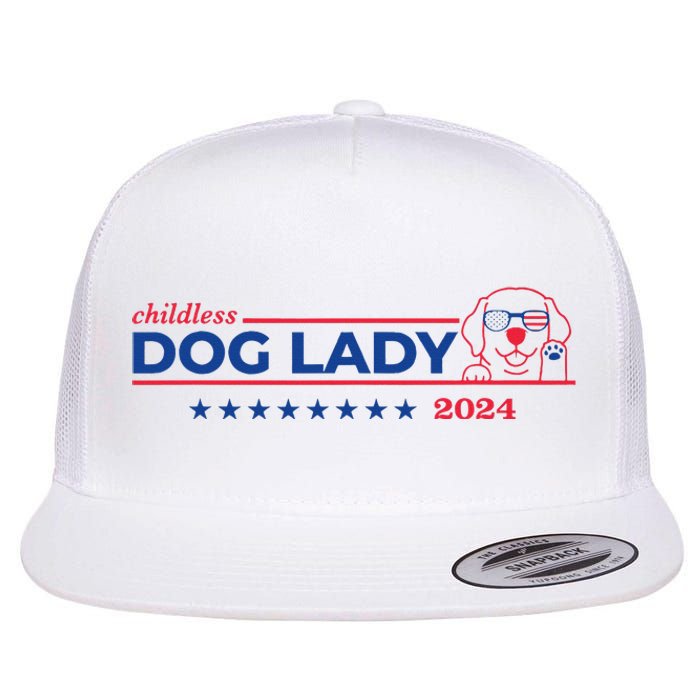 Childless Dog Lady Ladies Voting Election 2024 Usa Flat Bill Trucker Hat