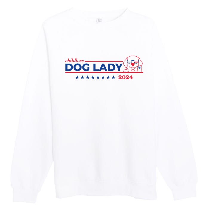 Childless Dog Lady Ladies Voting Election 2024 Usa Premium Crewneck Sweatshirt