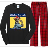 Childless Dog Lady Is Voting Kamala Election Usa 2024 Long Sleeve Pajama Set