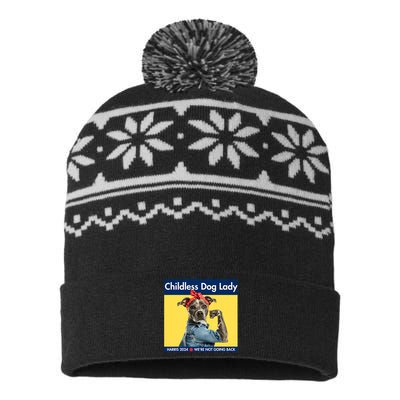 Childless Dog Lady Is Voting Kamala Election Usa 2024 USA-Made Snowflake Beanie