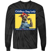 Childless Dog Lady Is Voting Kamala Election Usa 2024 Tie-Dye Long Sleeve Shirt