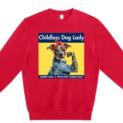 Childless Dog Lady Is Voting Kamala Election Usa 2024 Premium Crewneck Sweatshirt