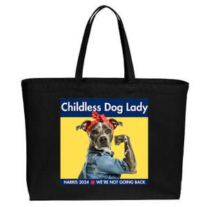 Childless Dog Lady Is Voting Kamala Election Usa 2024 Cotton Canvas Jumbo Tote