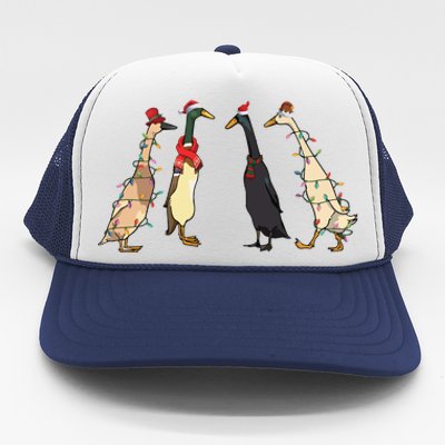 Christmas Ducks Lights Santa Ducks Merry Christmas Trucker Hat