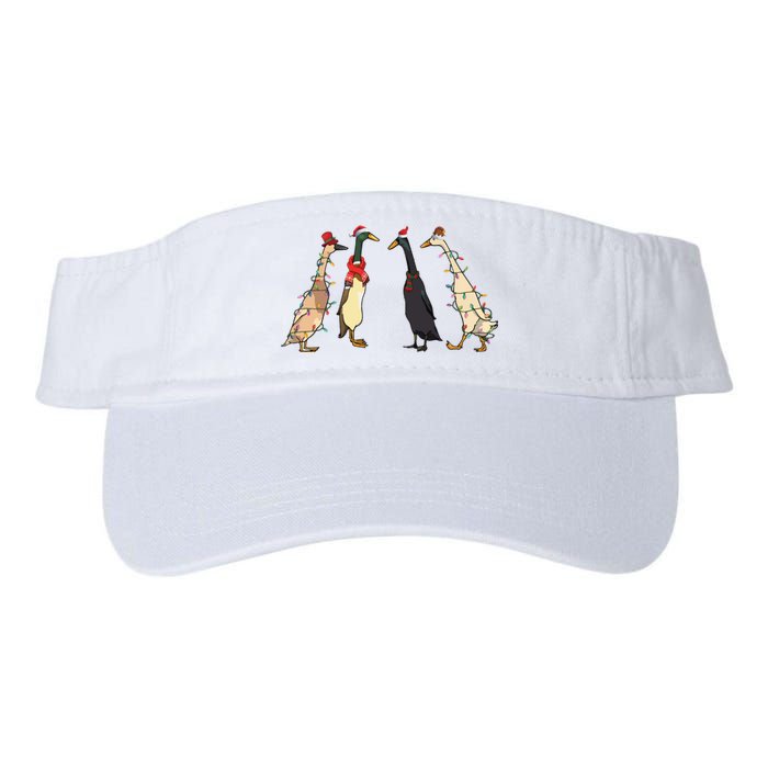 Christmas Ducks Lights Santa Ducks Merry Christmas Valucap Bio-Washed Visor