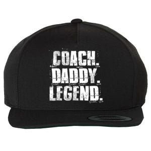 Coach Daddy Legend Motivational Coach Dad Fathers Day Gift Wool Snapback Cap