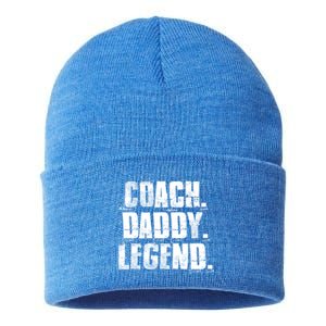 Coach Daddy Legend Motivational Coach Dad Fathers Day Gift Sustainable Knit Beanie