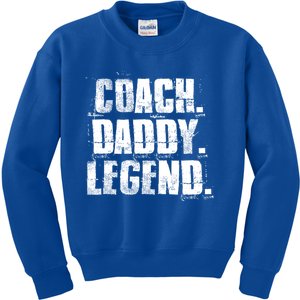 Coach Daddy Legend Motivational Coach Dad Fathers Day Gift Kids Sweatshirt