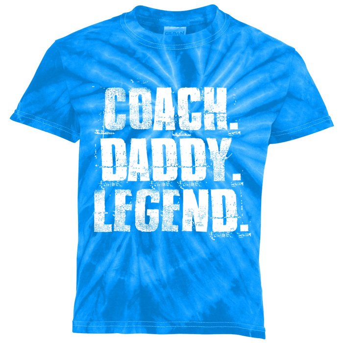 Coach Daddy Legend Motivational Coach Dad Fathers Day Gift Kids Tie-Dye T-Shirt