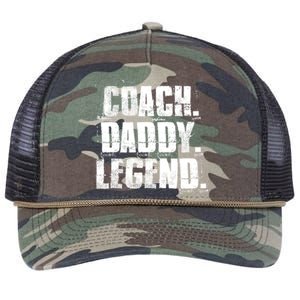 Coach Daddy Legend Motivational Coach Dad Fathers Day Gift Retro Rope Trucker Hat Cap