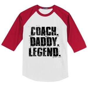 Coach Daddy Legend Motivational Coach Dad Fathers Day Gift Kids Colorblock Raglan Jersey